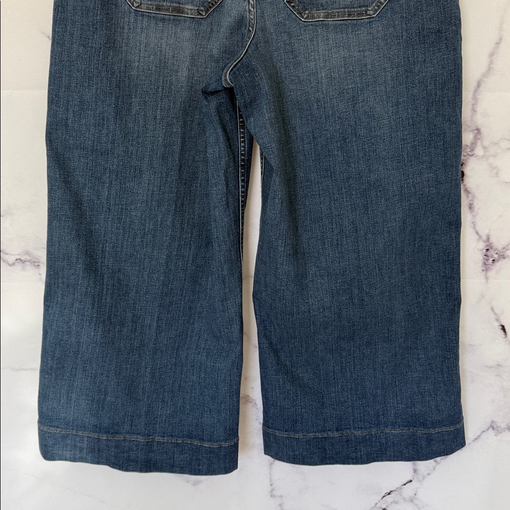 SPANX® Cropped Wide Leg Jeans in Stonewashed Blue Size XL - Picture 11 of 14